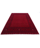 Afghan 6'6'' X 9'3'' Hand-Knotted Wool Rug 6'6'' x 9'3'' (195 X 278) / Red / Red