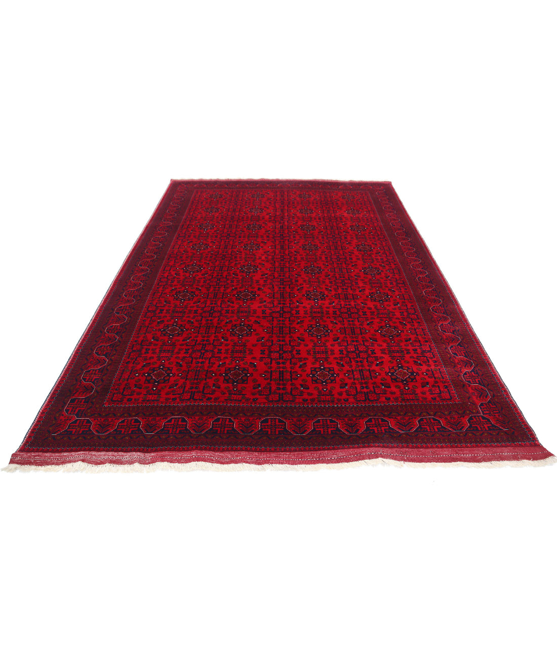 Afghan 6'8'' X 9'7'' Hand-Knotted Wool Rug 6'8'' x 9'7'' (200 X 288) / Red / Red