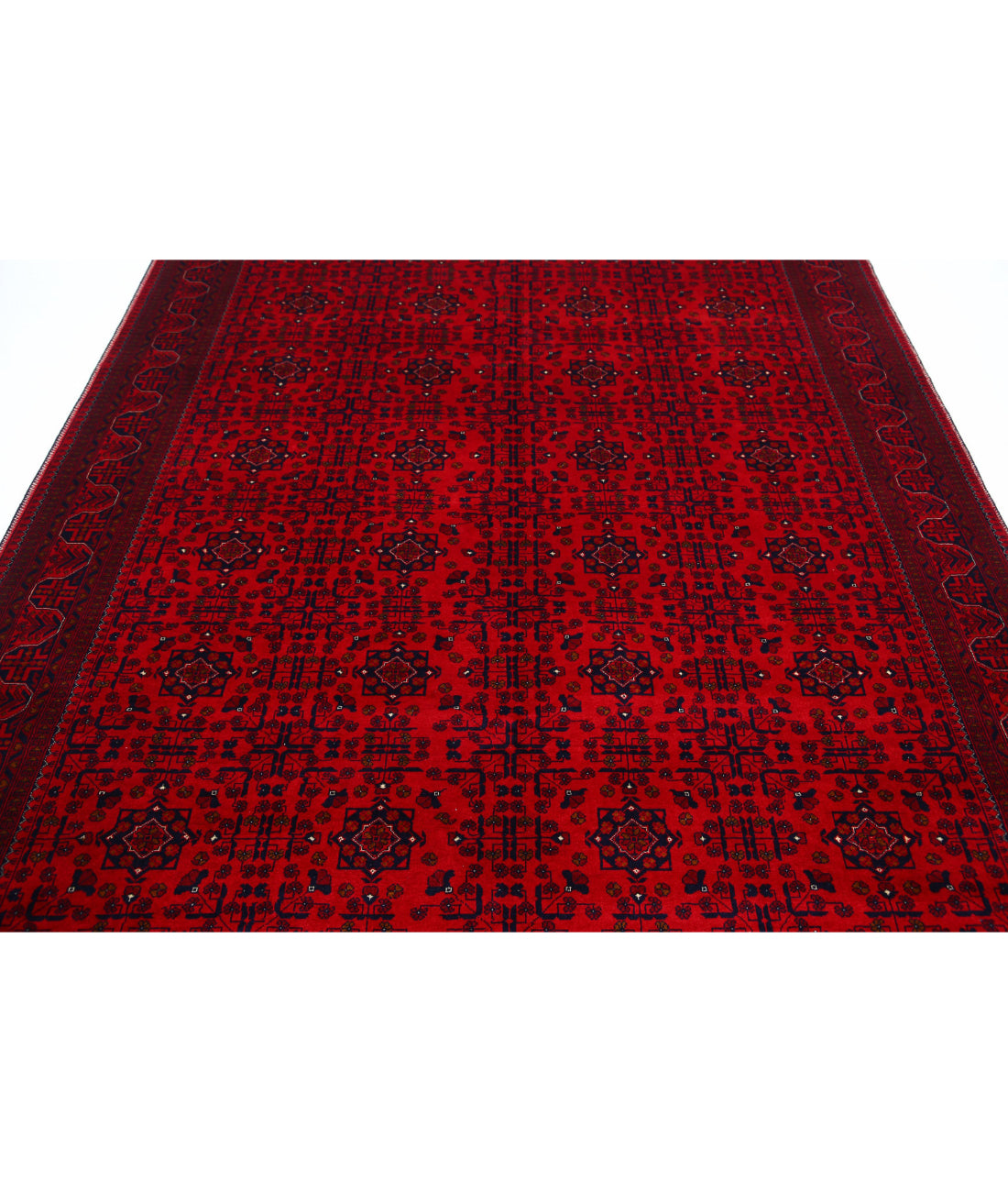 Afghan 6'8'' X 9'7'' Hand-Knotted Wool Rug 6'8'' x 9'7'' (200 X 288) / Red / Red