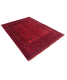 Afghan 5'7'' X 7'5'' Hand-Knotted Wool Rug 5'7'' x 7'5'' (168 X 223) / Red / Red