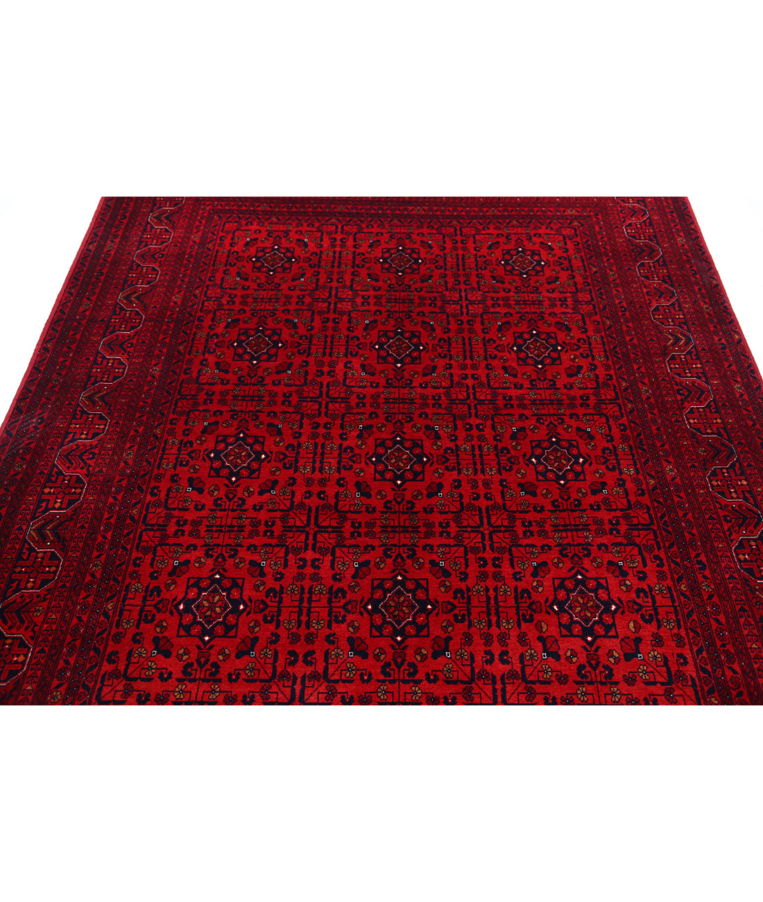 Afghan 5'7'' X 7'5'' Hand-Knotted Wool Rug 5'7'' x 7'5'' (168 X 223) / Red / Red