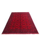 Afghan 5'2'' X 7'1'' Hand-Knotted Wool Rug 5'2'' x 7'1'' (155 X 213) / Red / Red