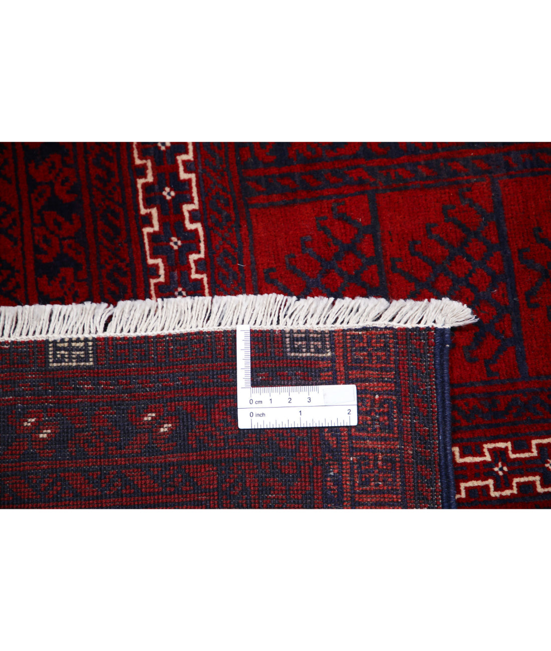 Afghan 5'2'' X 7'10'' Hand-Knotted Wool Rug 5'2'' x 7'10'' (155 X 235) / Red / Blue
