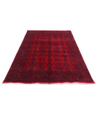 Afghan 5'6'' X 7'5'' Hand-Knotted Wool Rug 5'6'' x 7'5'' (165 X 223) / Red / Red