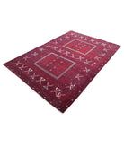 Afghan 5'4'' X 7'11'' Hand-Knotted Wool Rug 5'4'' x 7'11'' (160 X 238) / Red / Red