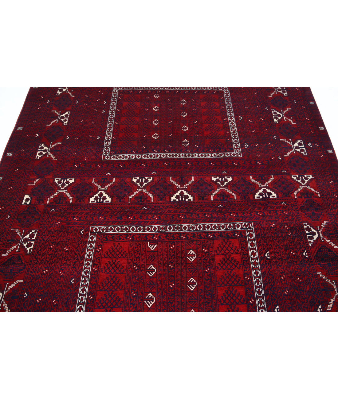 Afghan 5'4'' X 7'11'' Hand-Knotted Wool Rug 5'4'' x 7'11'' (160 X 238) / Red / Red