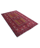 Afghan 5'4'' X 8'0'' Hand-Knotted Wool Rug 5'4'' x 8'0'' (160 X 240) / Red / Red