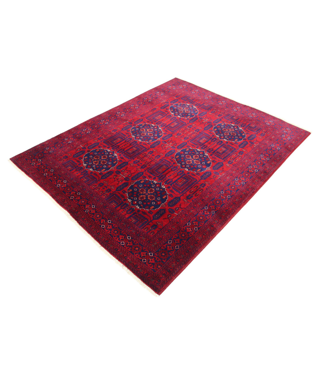 Afghan 4'11'' X 6'3'' Hand-Knotted Wool Rug 4'11'' x 6'3'' (148 X 188) / Red / Red