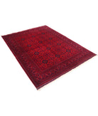 Afghan 5'1'' X 6'5'' Hand-Knotted Wool Rug 5'1'' x 6'5'' (153 X 193) / Red / Red