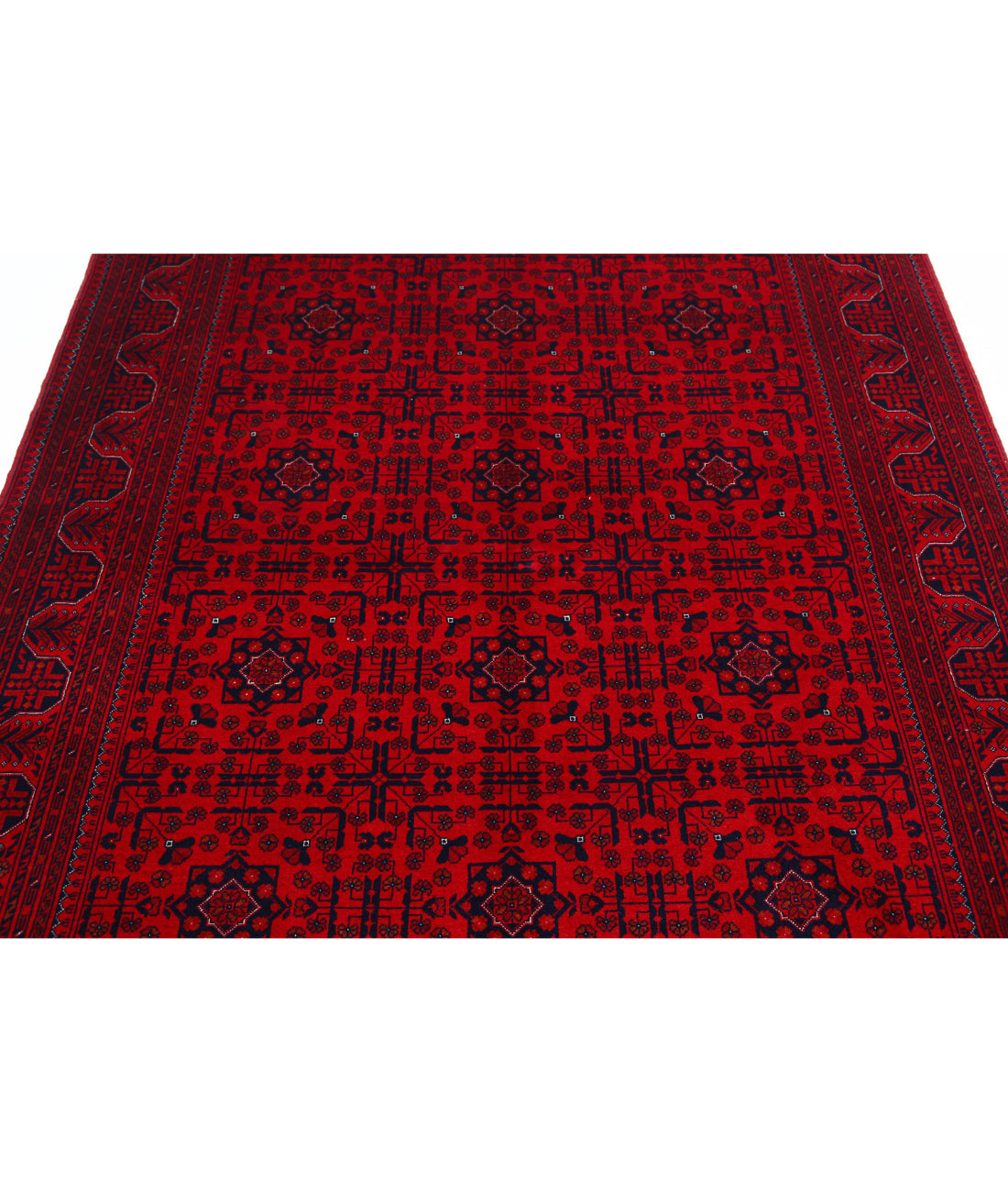 Afghan 5'1'' X 6'5'' Hand-Knotted Wool Rug 5'1'' x 6'5'' (153 X 193) / Red / Red