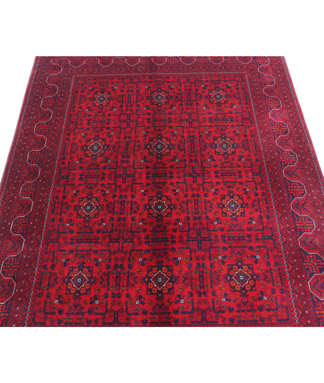 Afghan 4'10'' X 6'0'' Hand-Knotted Wool Rug 4'10'' x 6'0'' (145 X 180) / Red / Red