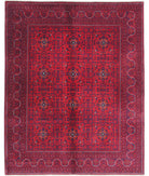 Afghan 4'10'' X 6'0'' Hand-Knotted Wool Rug 4'10'' x 6'0'' (145 X 180) / Red / Red