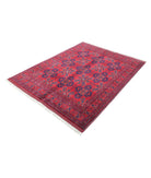 Afghan 4'10'' X 6'3'' Hand-Knotted Wool Rug 4'10'' x 6'3'' (145 X 188) / Red / Blue