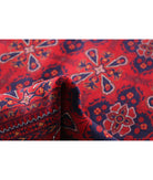 Afghan 4'10'' X 6'3'' Hand-Knotted Wool Rug 4'10'' x 6'3'' (145 X 188) / Red / Blue