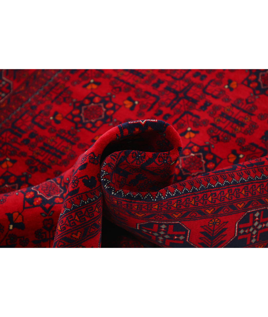 Afghan 4'9'' X 6'2'' Hand-Knotted Wool Rug 4'9'' x 6'2'' (143 X 185) / Red / Red