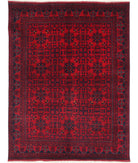 Afghan 4'9'' X 6'2'' Hand-Knotted Wool Rug 4'9'' x 6'2'' (143 X 185) / Red / Red