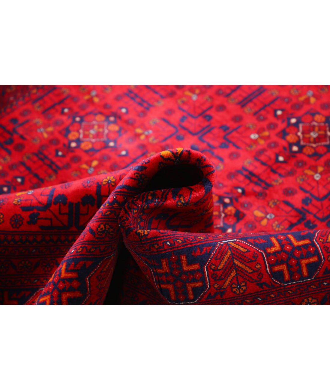 Afghan 5'0'' X 6'5'' Hand-Knotted Wool Rug 5'0'' x 6'5'' (150 X 193) / Red / Red