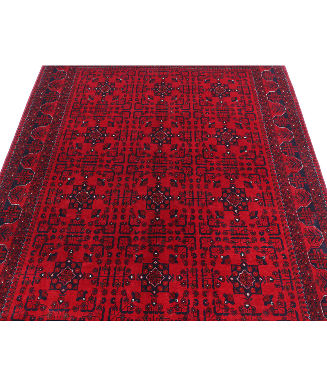 Afghan 4'11'' X 6'6'' Hand-Knotted Wool Rug 4'11'' x 6'6'' (148 X 195) / Red / Red