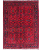 Afghan 4'11'' X 6'6'' Hand-Knotted Wool Rug 4'11'' x 6'6'' (148 X 195) / Red / Red