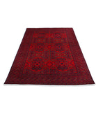 Afghan 4'10'' X 6'6'' Hand-Knotted Wool Rug 4'10'' x 6'6'' (145 X 195) / Red / Blue