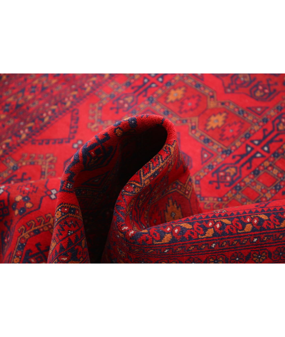 Afghan 4'10'' X 6'6'' Hand-Knotted Wool Rug 4'10'' x 6'6'' (145 X 195) / Red / Blue