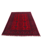 Afghan 5'0'' X 6'7'' Hand-Knotted Wool Rug 5'0'' x 6'7'' (150 X 198) / Red / Red