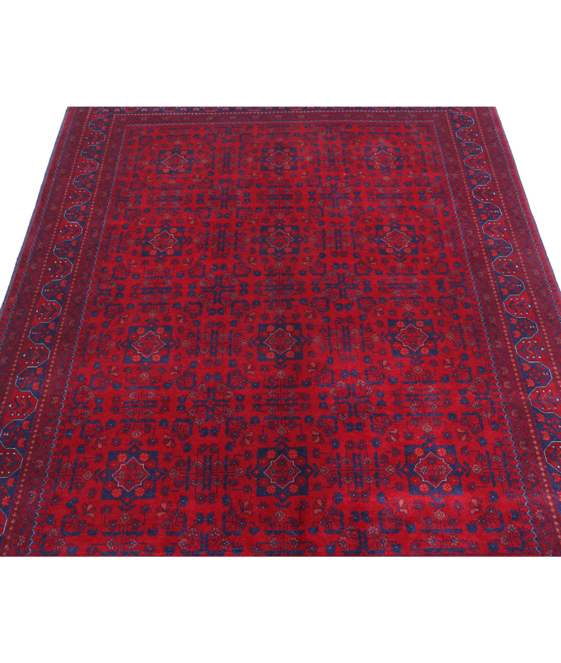 Afghan 4'11'' X 6'3'' Hand-Knotted Wool Rug 4'11'' x 6'3'' (148 X 188) / Red / Red