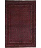 Afghan 4'0'' X 6'3'' Hand-Knotted Wool Rug 4'0'' x 6'3'' (120 X 188) / Red / Red