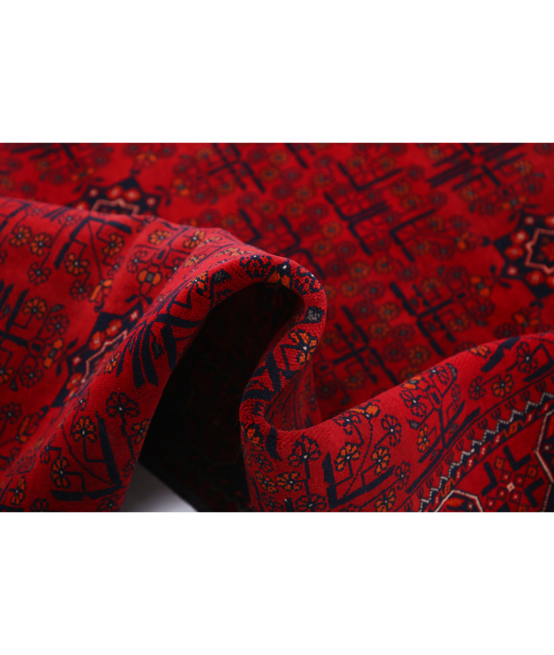 Afghan 4'1'' X 6'0'' Hand-Knotted Wool Rug 4'1'' x 6'0'' (123 X 180) / Red / Red