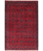 Afghan 4'1'' X 6'0'' Hand-Knotted Wool Rug 4'1'' x 6'0'' (123 X 180) / Red / Red