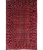 Afghan 3'11'' X 6'6'' Hand-Knotted Wool Rug 3'11'' x 6'6'' (118 X 195) / Red / Ivory