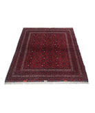 Afghan 4'0'' X 4'8'' Hand-Knotted Wool Rug 4'0'' x 4'8'' (120 X 140) / Red / Blue