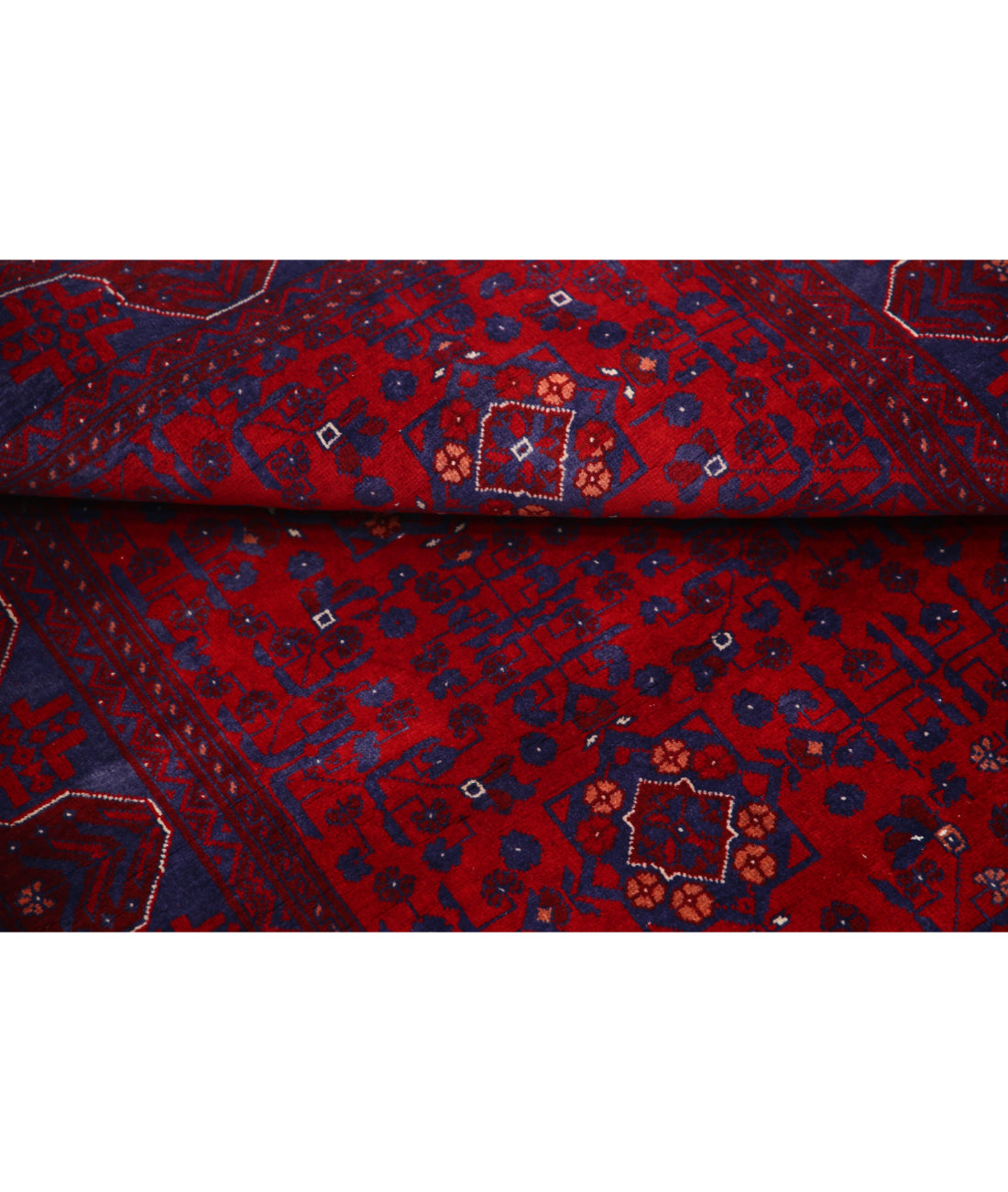 Afghan 3'3'' X 4'9'' Hand-Knotted Wool Rug 3'3'' x 4'9'' (98 X 143) / Red / Blue