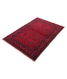 Afghan 3'4'' X 4'9'' Hand-Knotted Wool Rug 3'4'' x 4'9'' (100 X 143) / Red / Red