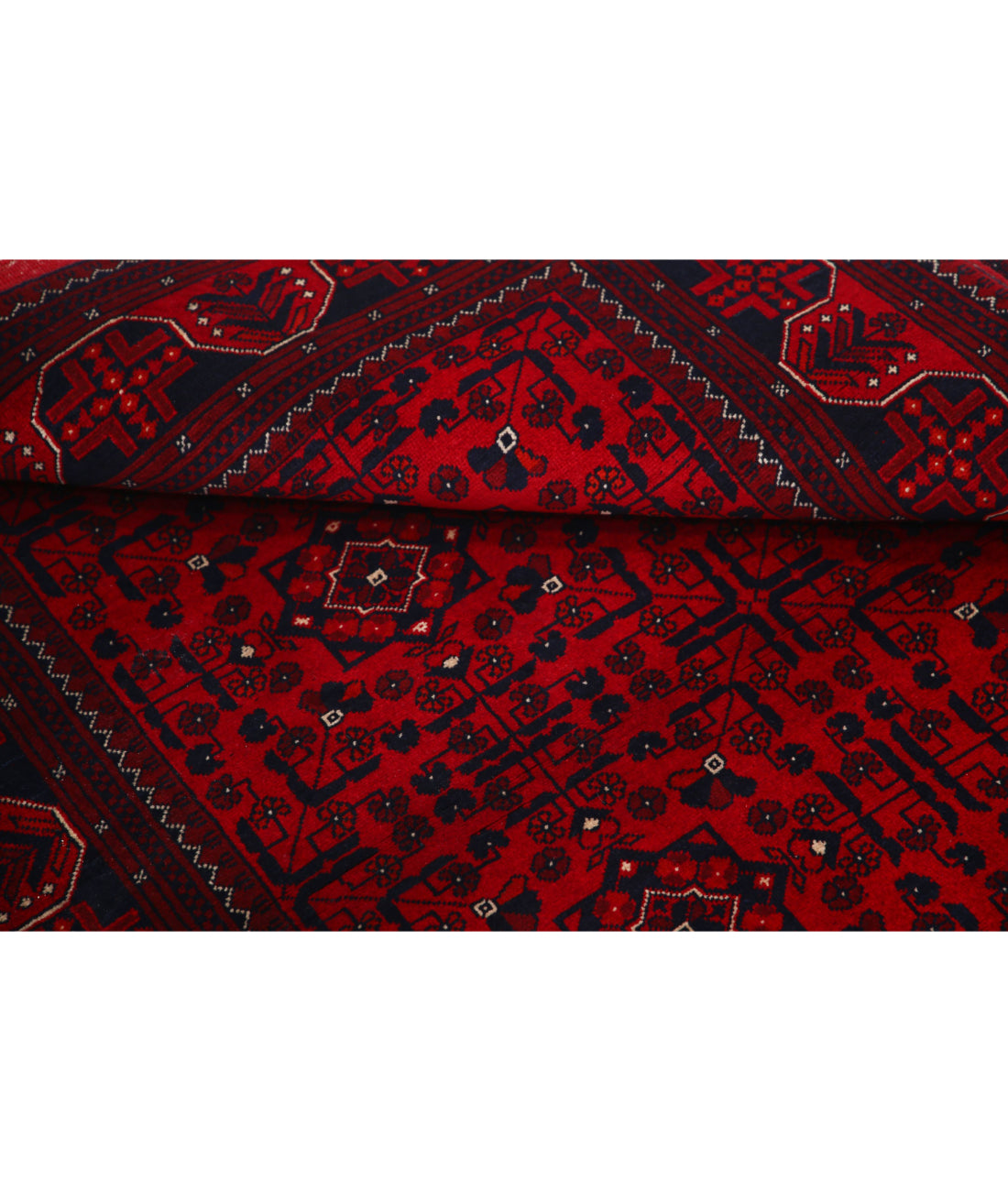 Afghan 3'4'' X 4'9'' Hand-Knotted Wool Rug 3'4'' x 4'9'' (100 X 143) / Red / Red