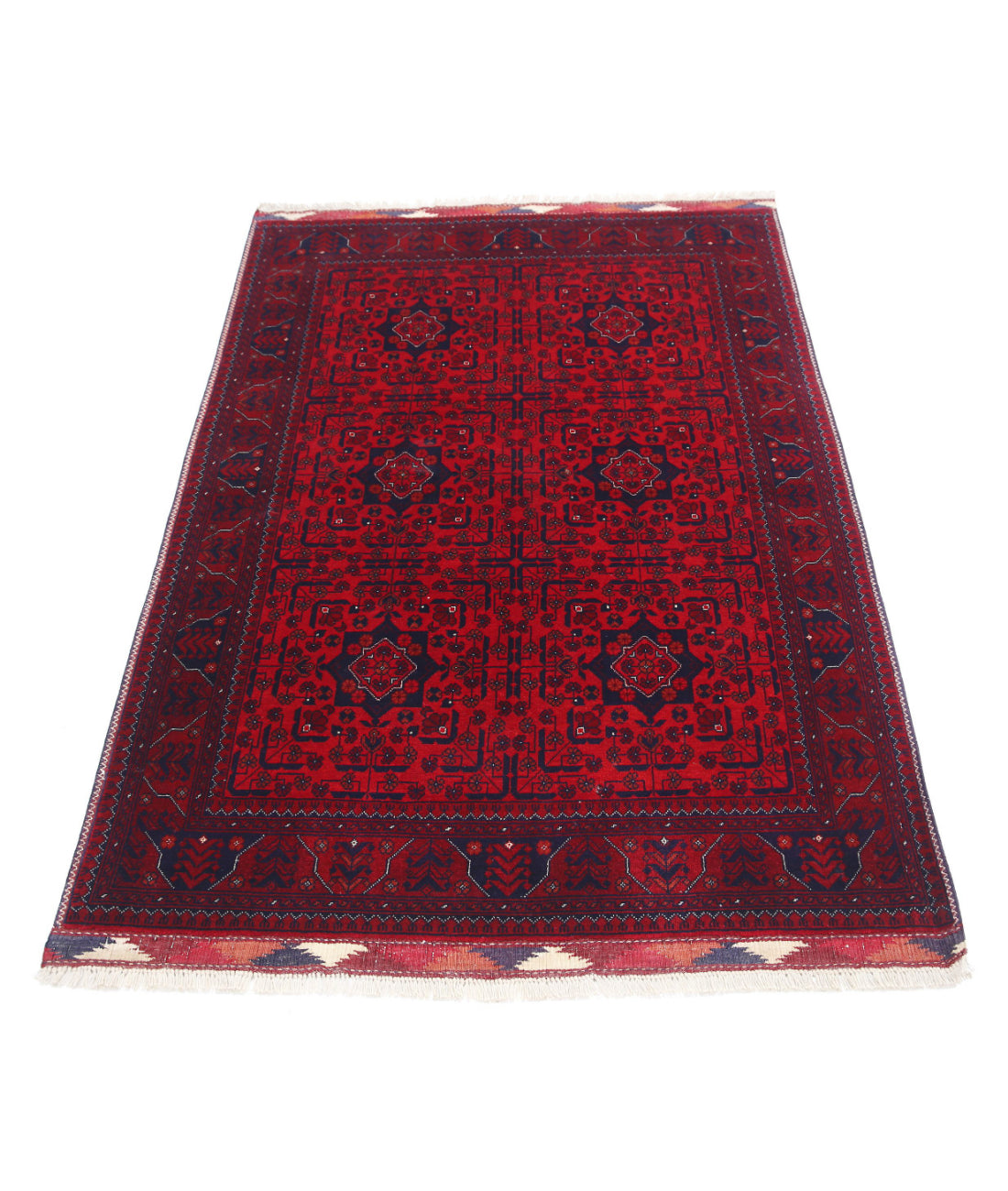 Afghan 3'4'' X 5'0'' Hand-Knotted Wool Rug 3'4'' x 5'0'' (100 X 150) / Red / Red