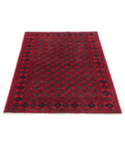 Afghan 3'4'' X 4'9'' Hand-Knotted Wool Rug 3'4'' x 4'9'' (100 X 143) / Red / Red