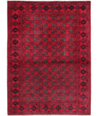 Afghan 3'4'' X 4'9'' Hand-Knotted Wool Rug 3'4'' x 4'9'' (100 X 143) / Red / Red