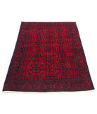 Afghan 3'4'' X 4'10'' Hand-Knotted Wool Rug 3'4'' x 4'10'' (100 X 145) / Red / Blue