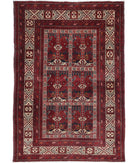 Afghan 3'2'' X 4'7'' Hand-Knotted Wool Rug 3'2'' x 4'7'' (95 X 138) / Red / Red