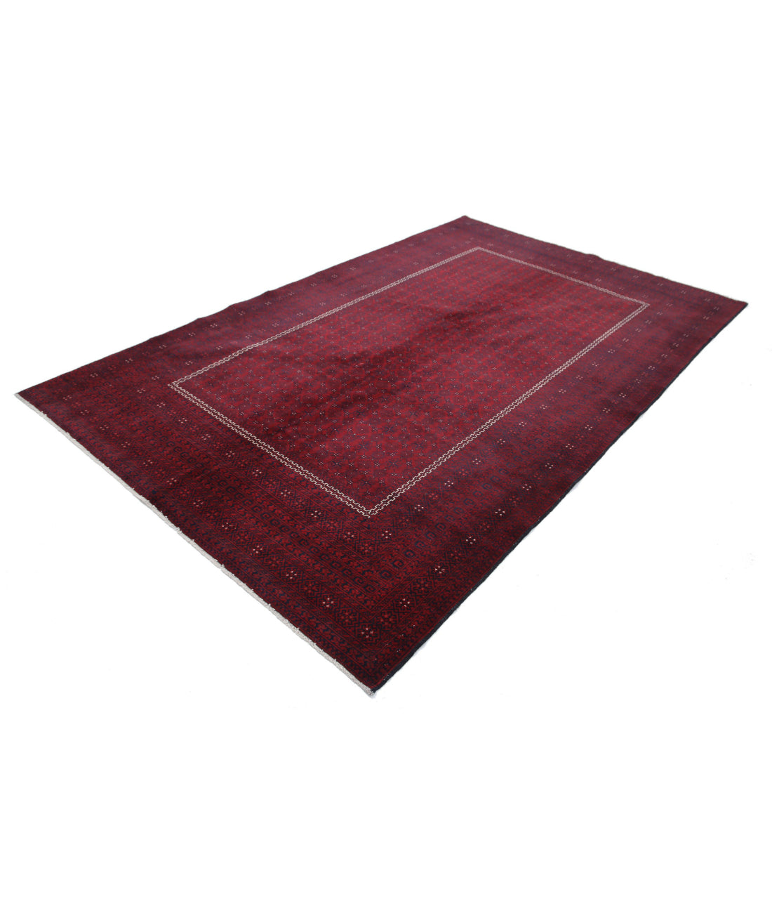 Afghan 6'3'' X 9'11'' Hand-Knotted Wool Rug 6'3'' x 9'11'' (188 X 298) / Red / Red