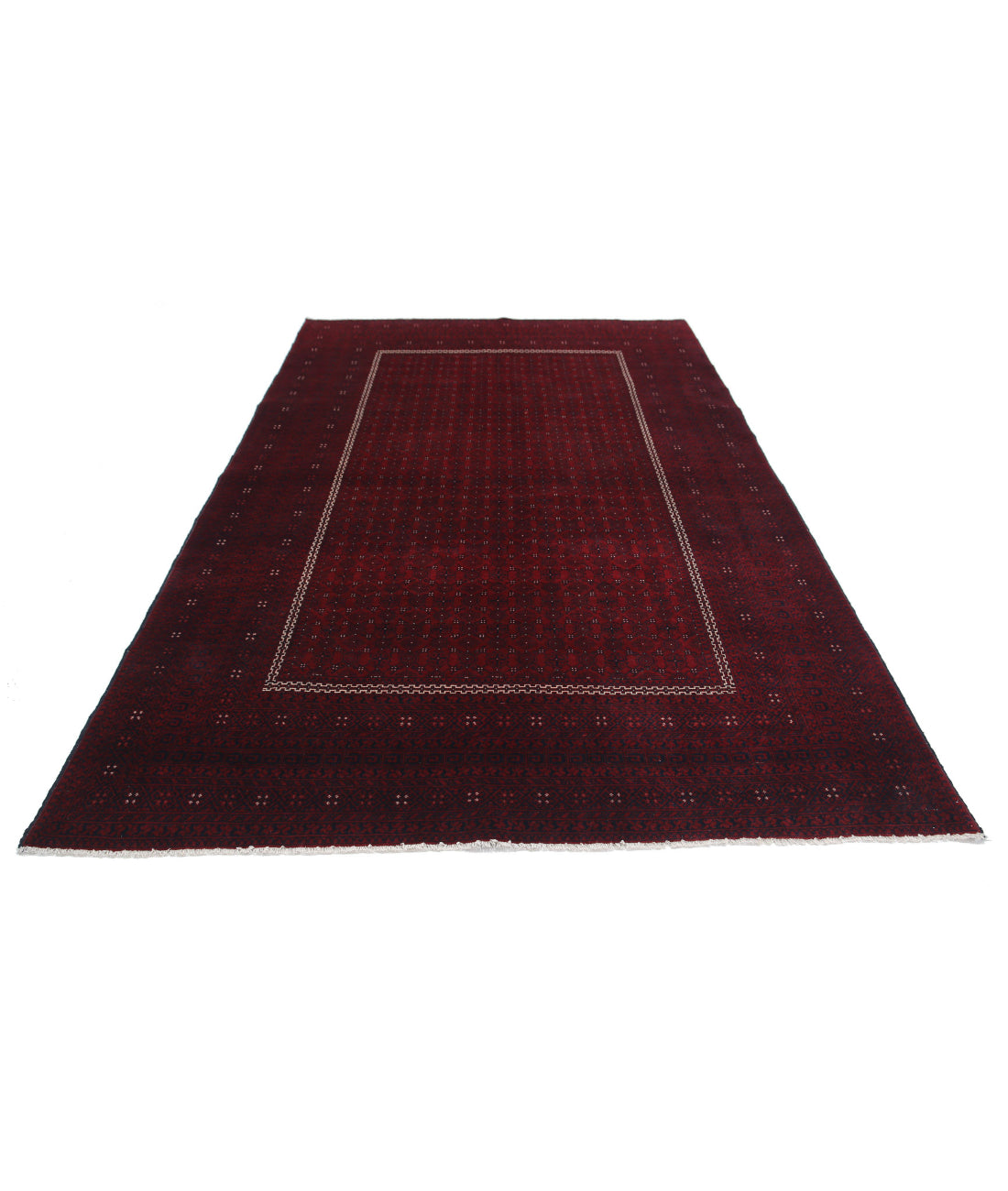 Afghan 6'3'' X 9'11'' Hand-Knotted Wool Rug 6'3'' x 9'11'' (188 X 298) / Red / Red