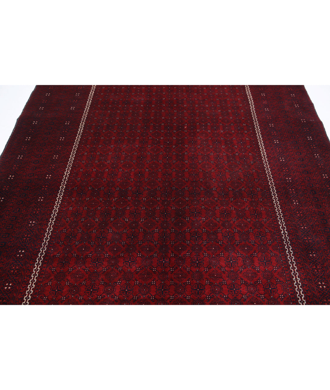 Afghan 6'3'' X 9'11'' Hand-Knotted Wool Rug 6'3'' x 9'11'' (188 X 298) / Red / Red