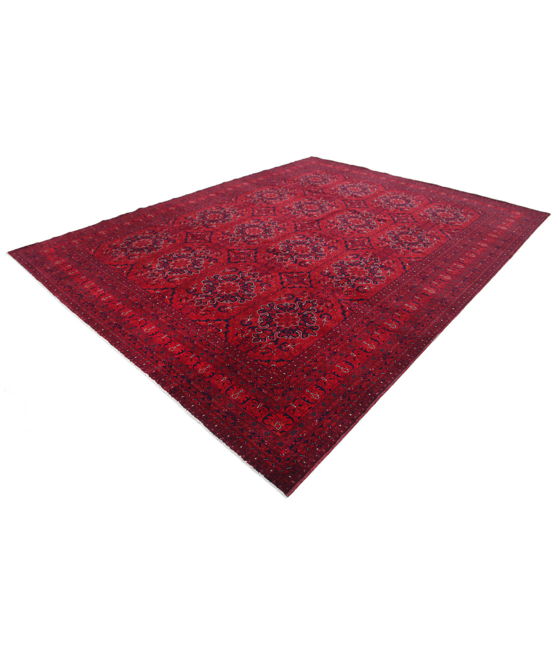 Afghan 9'10'' X 12'8'' Hand-Knotted Wool Rug 9'10'' x 12'8'' (295 X 380) / Red / Red