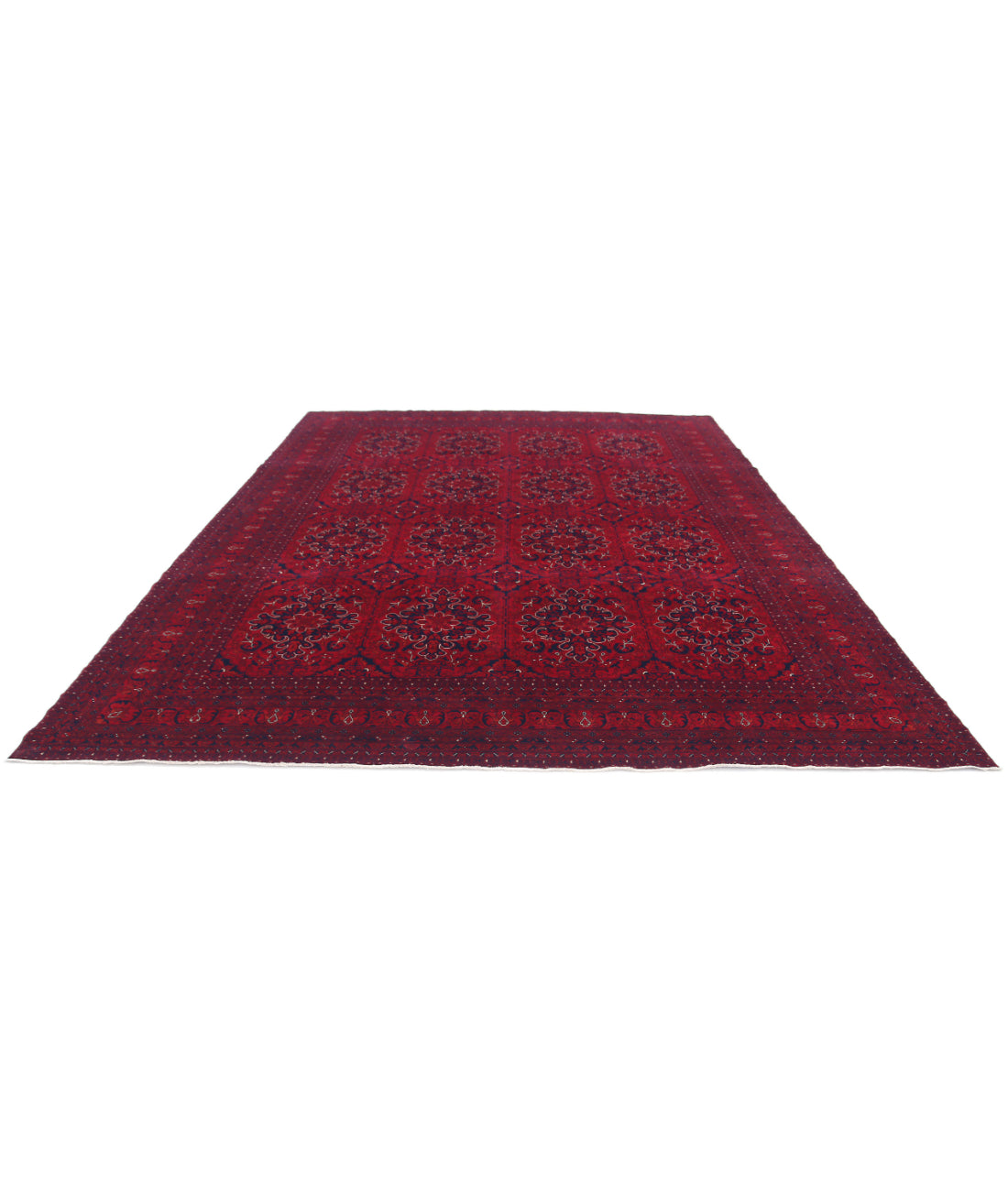 Afghan 9'10'' X 12'8'' Hand-Knotted Wool Rug 9'10'' x 12'8'' (295 X 380) / Red / Red