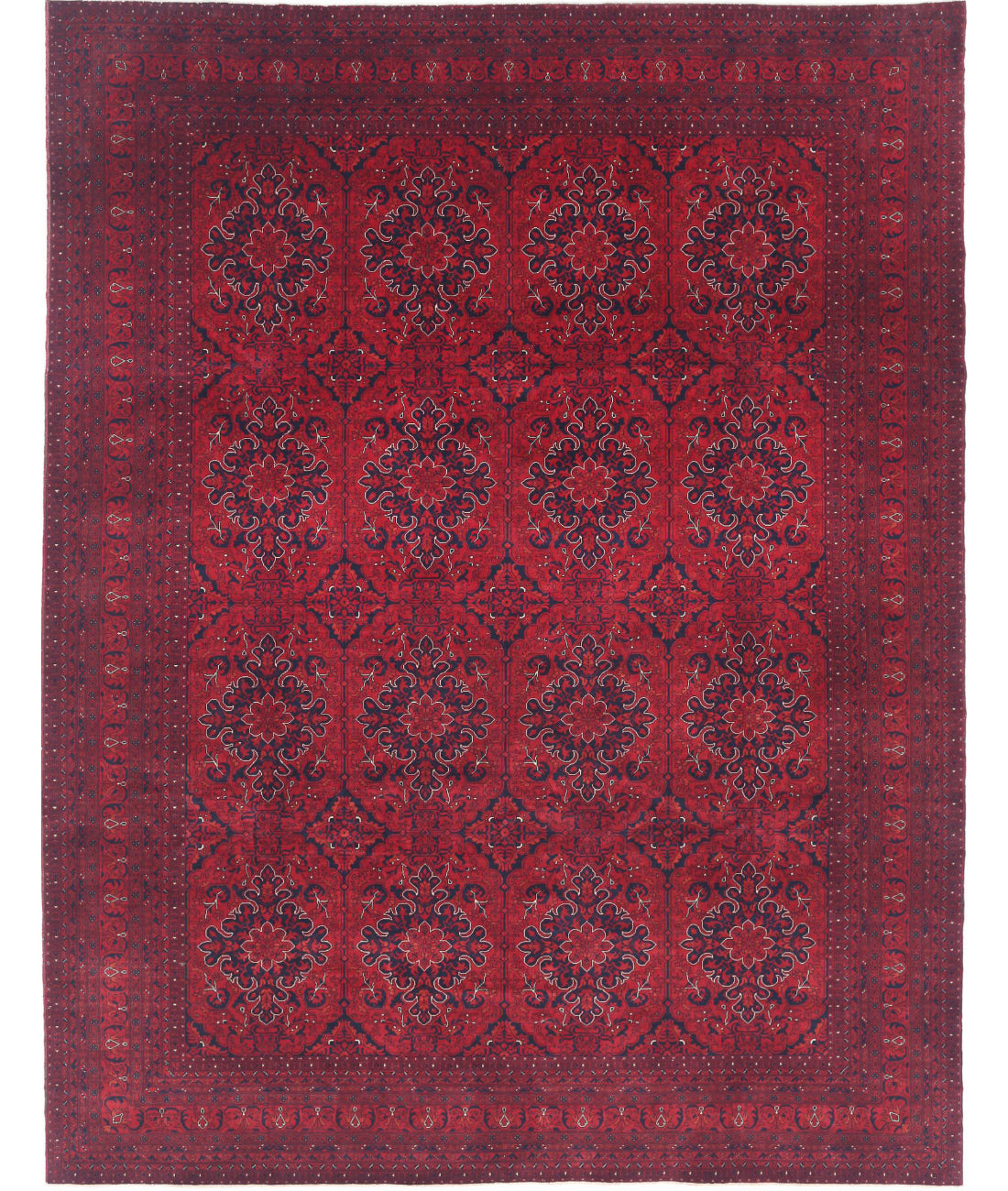 Afghan 9'10'' X 12'8'' Hand-Knotted Wool Rug 9'10'' x 12'8'' (295 X 380) / Red / Red