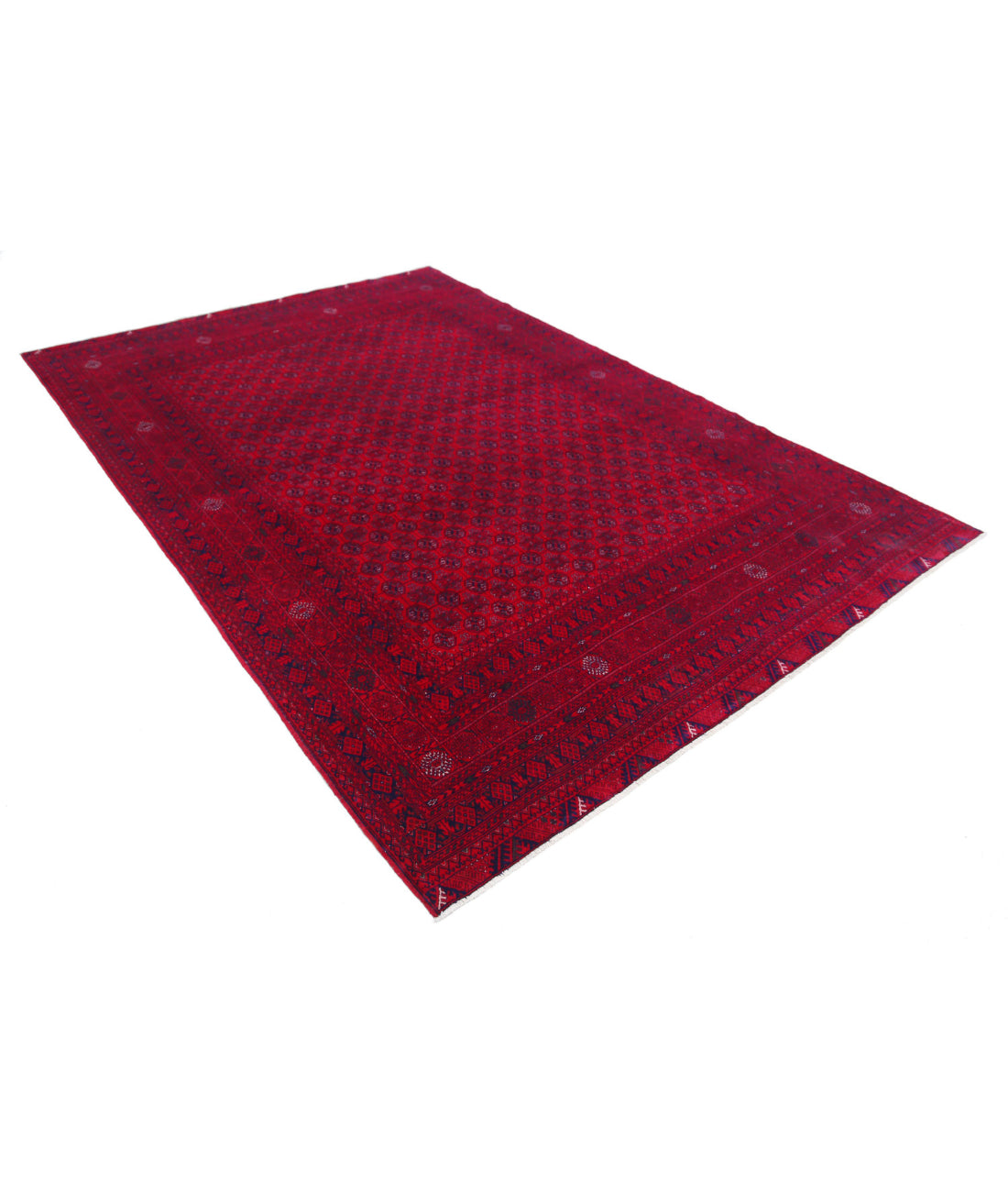 Afghan 6'4'' X 9'5'' Hand-Knotted Wool Rug 6'4'' x 9'5'' (190 X 283) / Red / Red