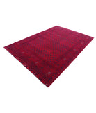 Afghan 6'4'' X 9'5'' Hand-Knotted Wool Rug 6'4'' x 9'5'' (190 X 283) / Red / Red