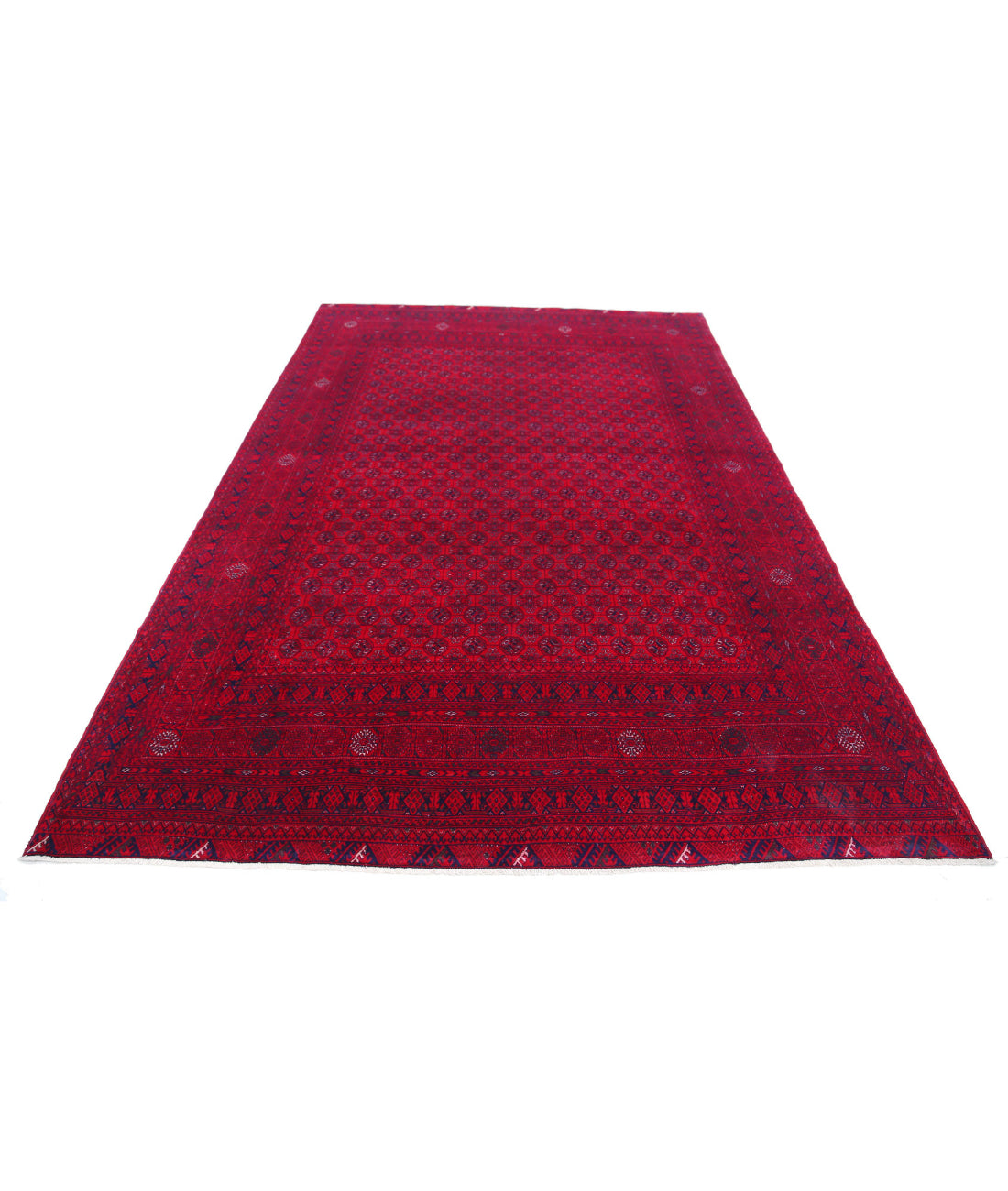 Afghan 6'4'' X 9'5'' Hand-Knotted Wool Rug 6'4'' x 9'5'' (190 X 283) / Red / Red