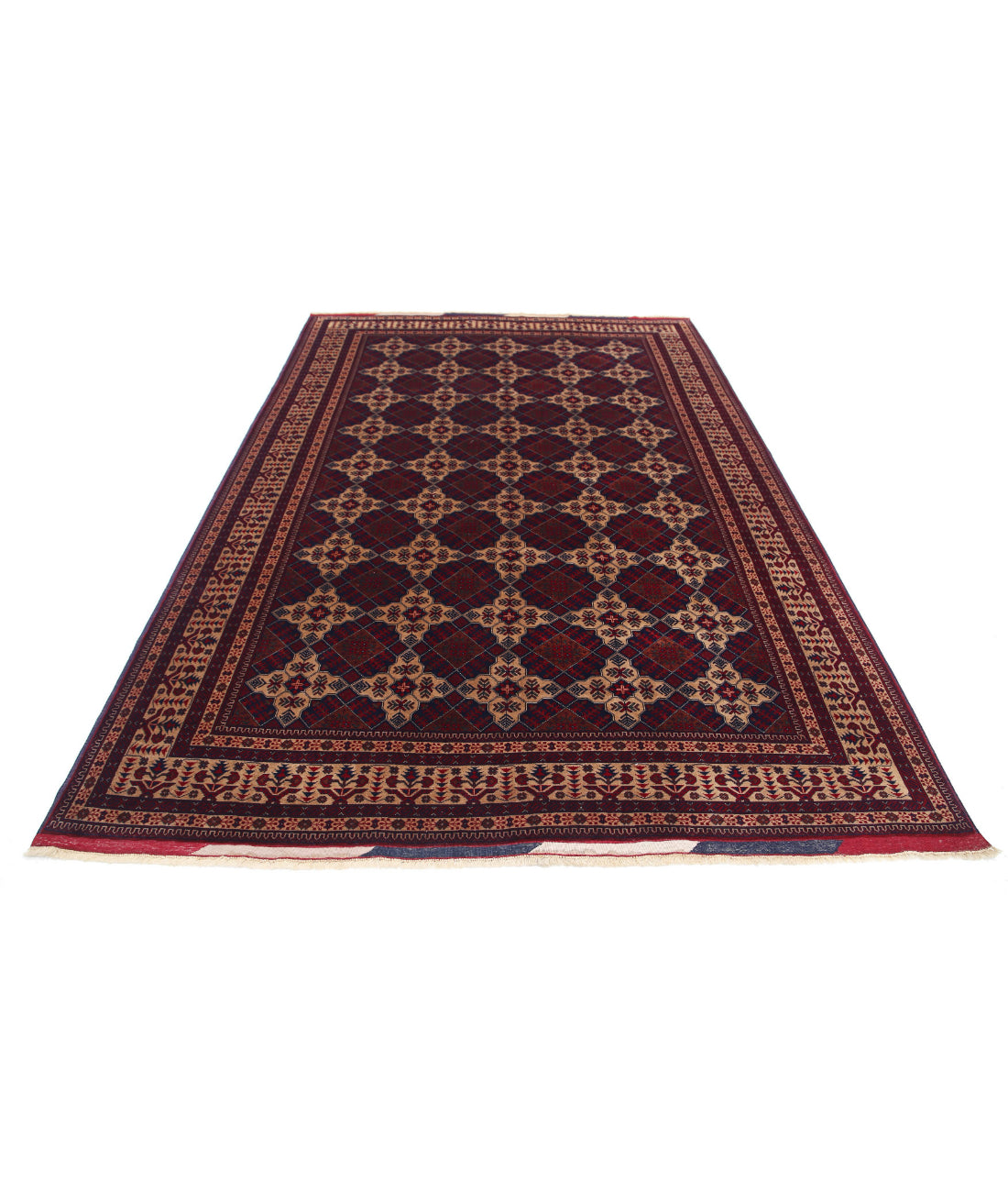 Afghan 6'5'' X 9'6'' Hand-Knotted Wool Rug 6'5'' x 9'6'' (193 X 285) / Red / Red